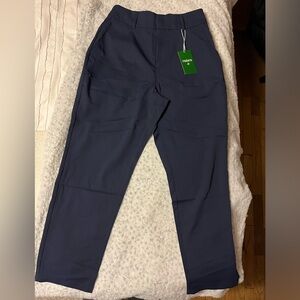 High Waisted Side Pocket Solid Work Tapered Pants